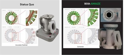 1000 Kelvin's software acts as an autocorrect copilot for 3D printing. By using a physics-informed AI, AMAIZE automatically identifies and corrects issues in a print file without altering the original design to achieve a perfect part the first time it is printed.